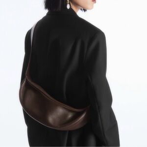 COS Dark Brown Swing Crossbody smooth grain leather Bag ❌ SOLD OUT ❌